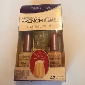 Nailene Professional French Glitz Manicure Kit White‎ Color Glitter 61093 NEW